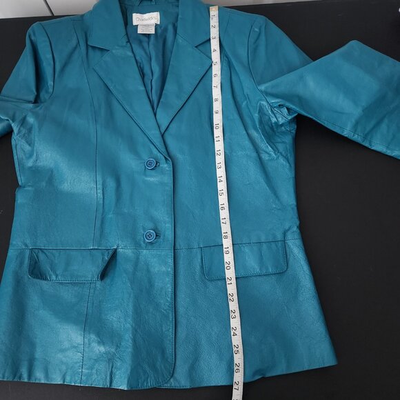 Vintage Chadwick's Women's Teal Leather Jacket Size 12 - Picture 13 of 13